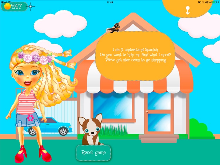 Learn Spanish in Luna's dress up world