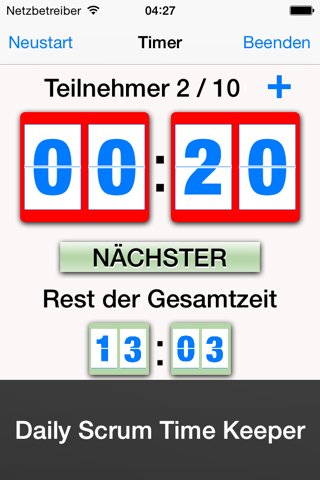 Daily Scrum Time Keeper (DSTimeK) - helps you stick to your allotted time for speaking screenshot 2