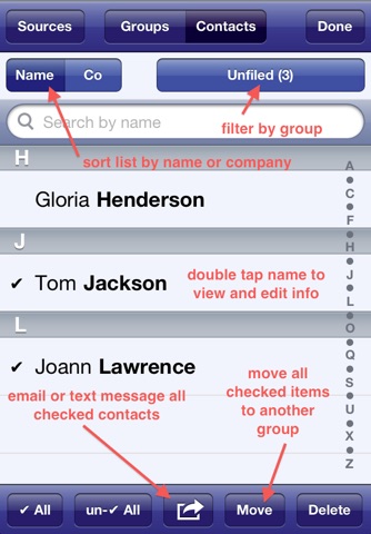 Speed Names - Contacts screenshot 2