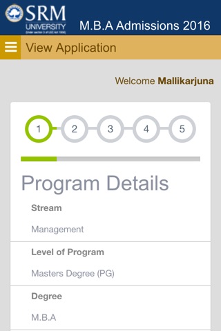 SRM MBA. 2016 Application screenshot 2