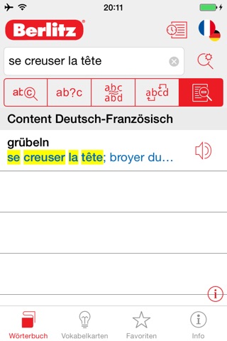 German - French Berlitz Mini Talking Dictionary screenshot 2