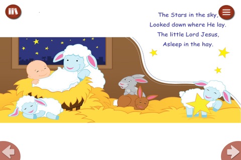 Away In A Manger by Twin Sisters - Read along interactive Christmas eBook in English for children with puzzles and learning games screenshot 3