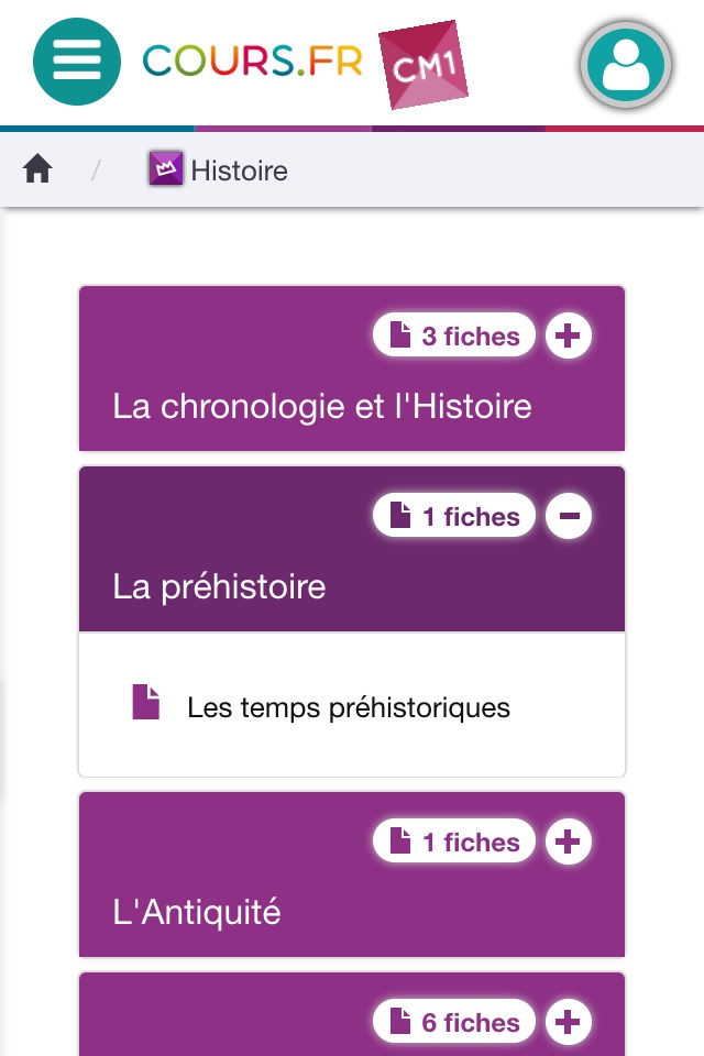 Cours.fr CM1 screenshot 2