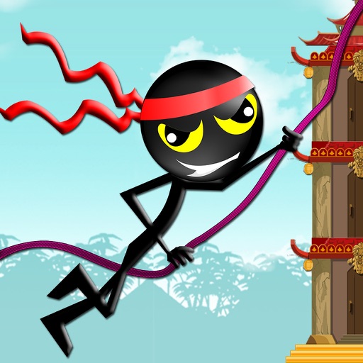 Action Stick-Man Ninja Swinging : Asian Skyscrapers Tight-Rope Swing Adventure PRO icon