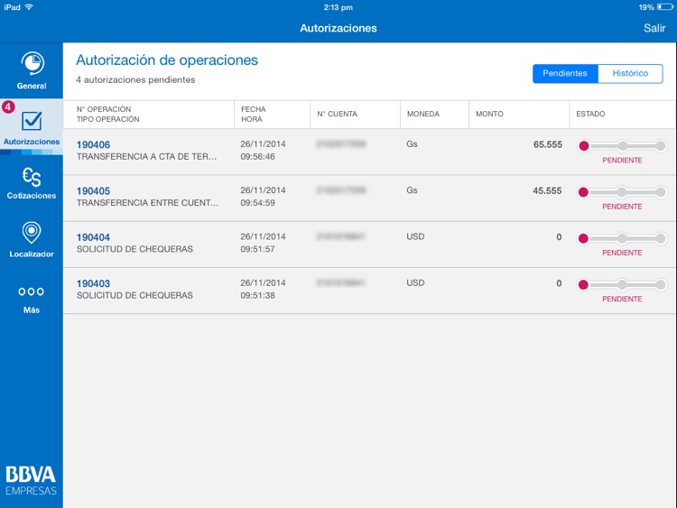 BBVA Empresas | Paraguay para iPad