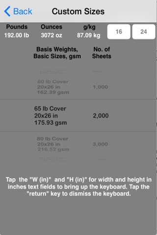 Paper Weight Calculator - náhled