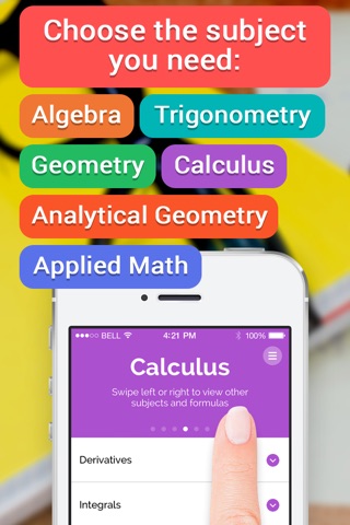 Formulae Helper - math reference app with formulas for calculus, algebra, geometry, trigonometry, precalculus, integrals, limits, derivatives, functions, antiderivatives, series, polynomials, numbers and sequences, equations, vectors, trig screenshot 4