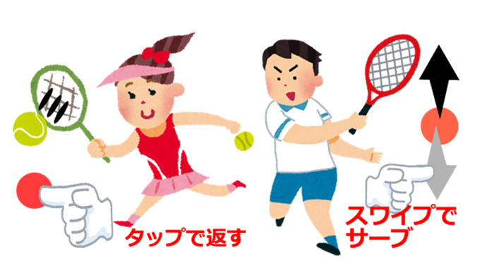 二人でできるゲーム　二人テニス無料版