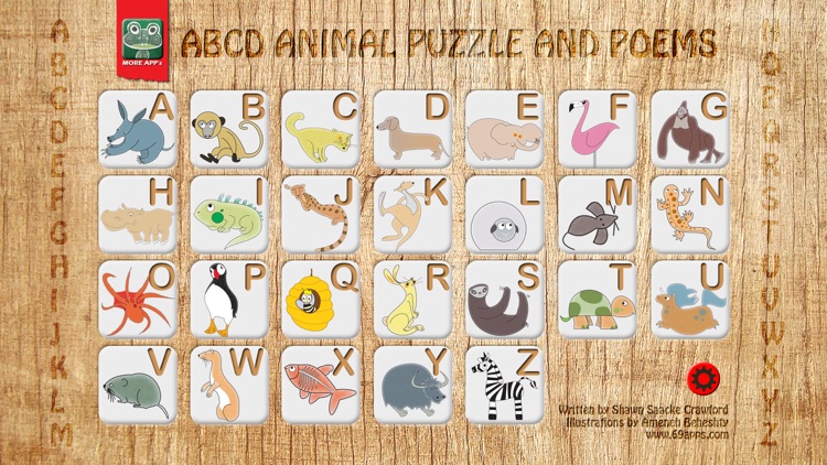 ABCD Animal Puzzle and Poems Free: Alphabet jigsaw book for girls & boys screenshot-0