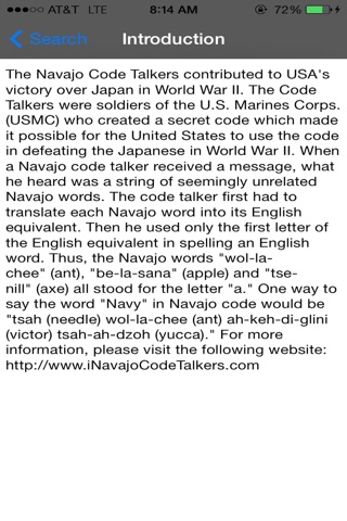 Navajo Code Talkers Language screenshot 3