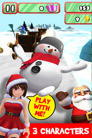 3D Lady Santa Run - Frozen Happy New Year Racing screenshot 3