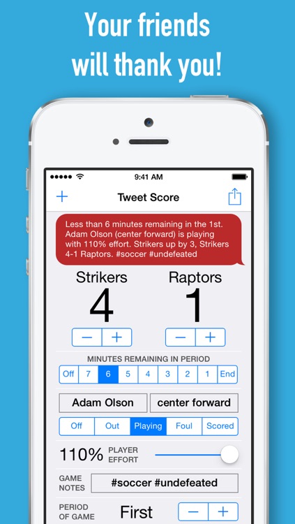 Tweet Score - Scorekeeper Scoreboard for Football Basketball Soccer Hockey screenshot-4