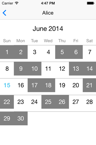 Workdays Calendar screenshot 2