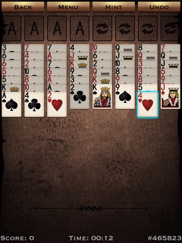 FreeCell iPad edition screenshot 2