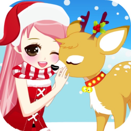 Christmas Girl Loves Reindeer icon