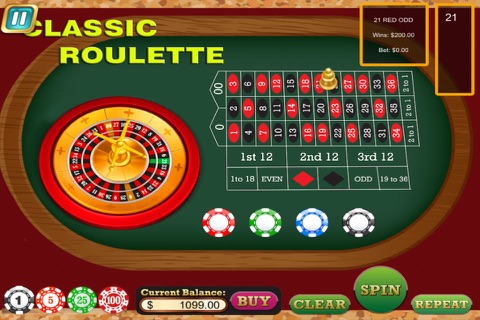 Classic Roulette - Live All In 3d Casino Style Game screenshot 2