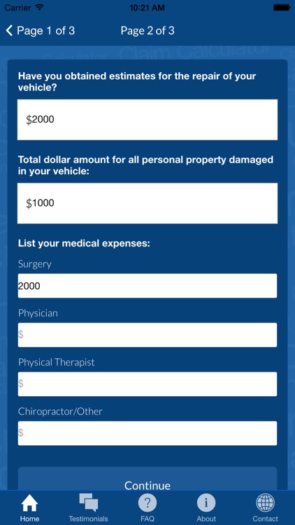 Accident Injury Claim Calculator screenshot-3