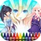 100 Princess Anime To Paint  is a tool for coloring for the children