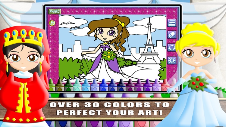 Princess Wedding Dress Coloring - Magical Makeover Book screenshot-3