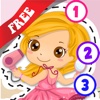 Free Kids Makeover Puzzle Teach me Tracing & Counting - girls dress up princesses with make-up and earrings
