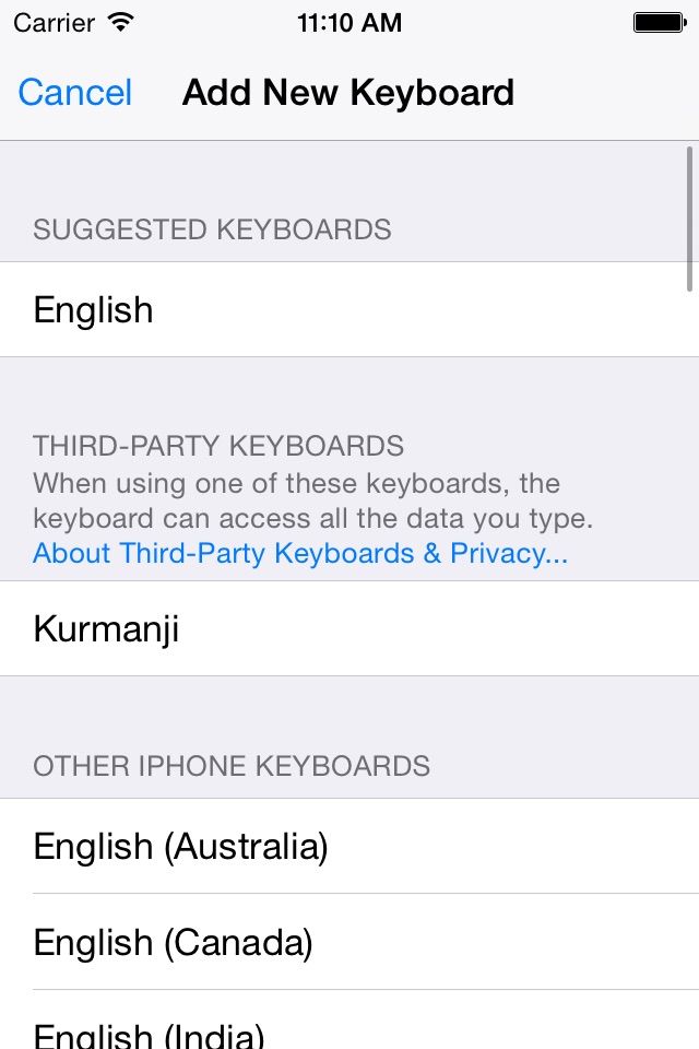 Kurmanji Keyboard screenshot 2