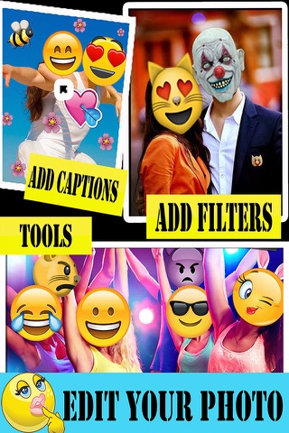 Emoji Photo studio - create idiotic funny face with emoticon stickers & share images screenshot 2