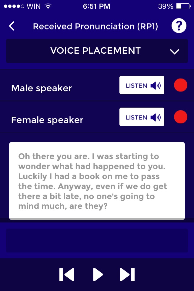 The Voice Café Accent App - an interactive app for learning and accents and dialects from Britain, America and around the world screenshot 4