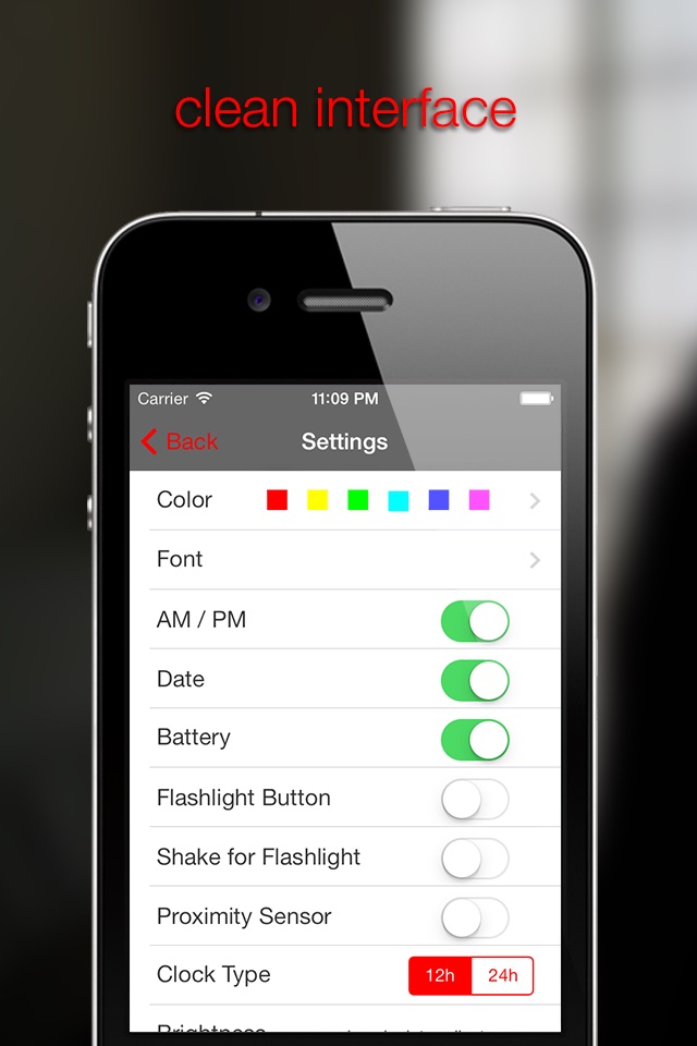 Nite Time - a simple night clock for your nightstand with flashlight screenshot 3