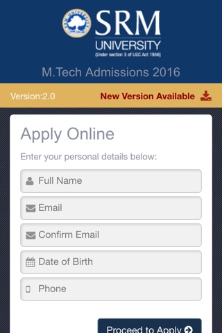 SRM MTech. 2016 Application screenshot 2