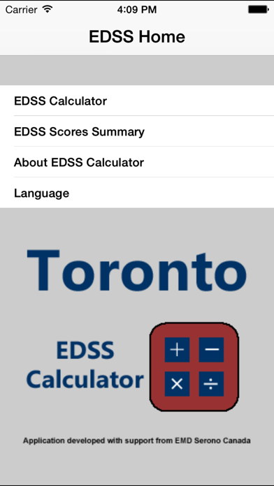 EDSS Calculator Screenshot 1