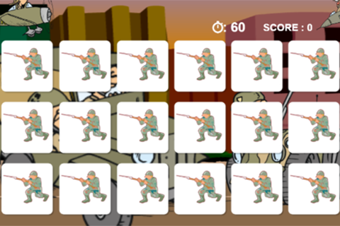 Military game war games picture match photo for kids & toddler free screenshot 3