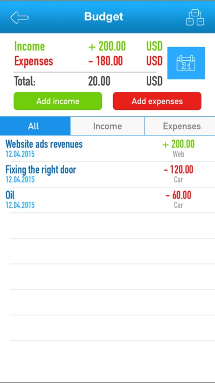 My budget : Personal spendings and revenue manager, currency exchange and notes with reminders