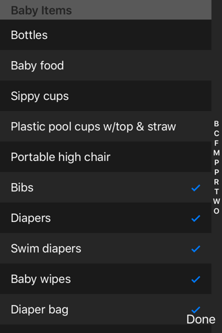 WDW Prep Packing List screenshot 2