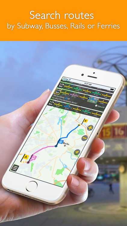 Berlin offline map with public transport route planner for my journey
