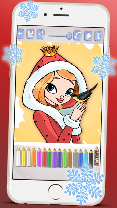 How to cancel & delete Drawings to paint princesses at Christmas seasons. Princesses coloring book from iphone & ipad 4