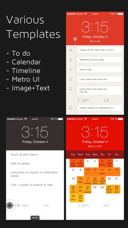 MemoLock - Notes on the lock screen, schedule