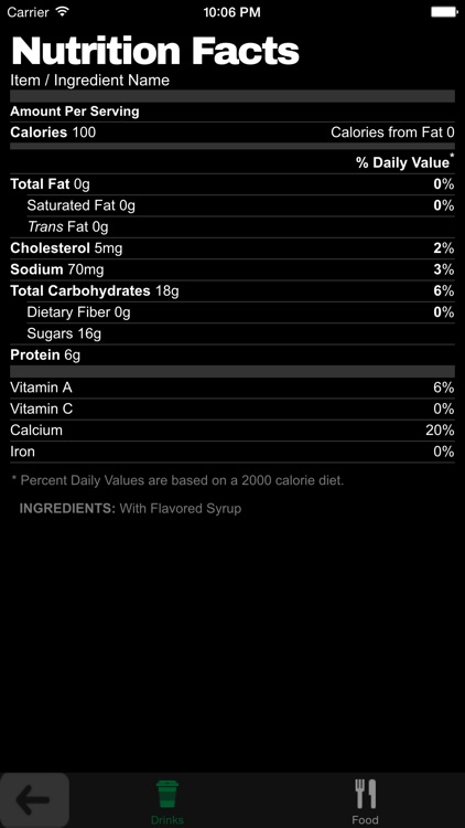 Nutrition Guide for Starbucks screenshot-4