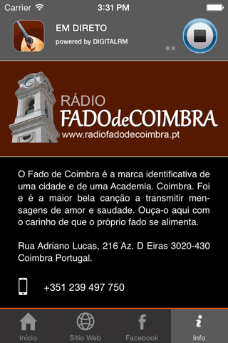 Rádio Fado de Coimbra screenshot 2