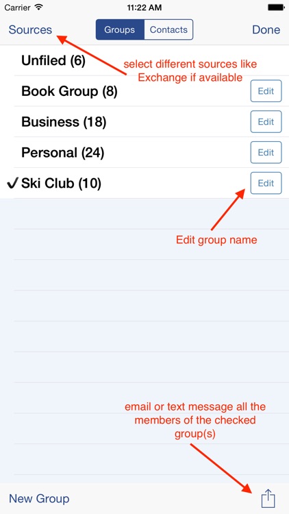 Speed Names: Contacts, Groups, Email & SMS