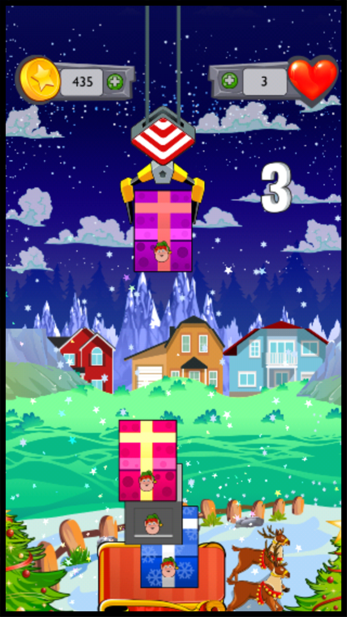 Amazing Christmas Block Tower Madness - use your fingers to push the circle  squares a-cross