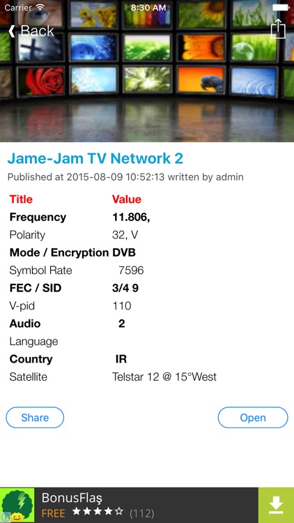 Iran TV Channels Sat Info