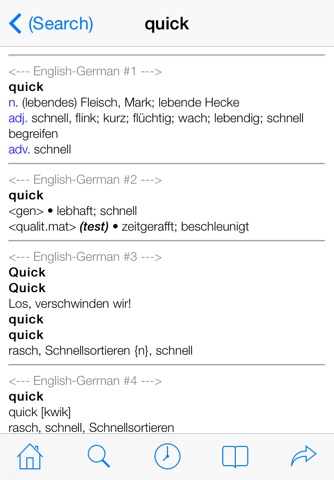 QuickDict German-English screenshot 2