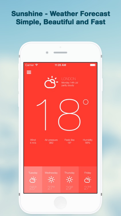 Weather forecast made simple - Sunshine