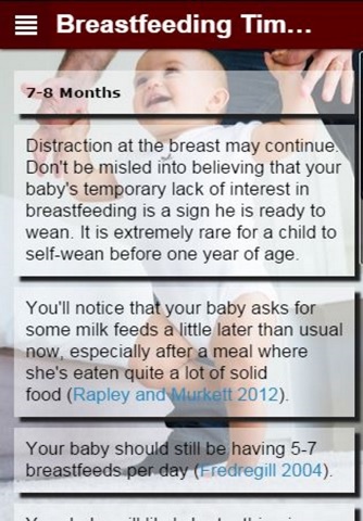 Breastfeeding Timeline screenshot 2