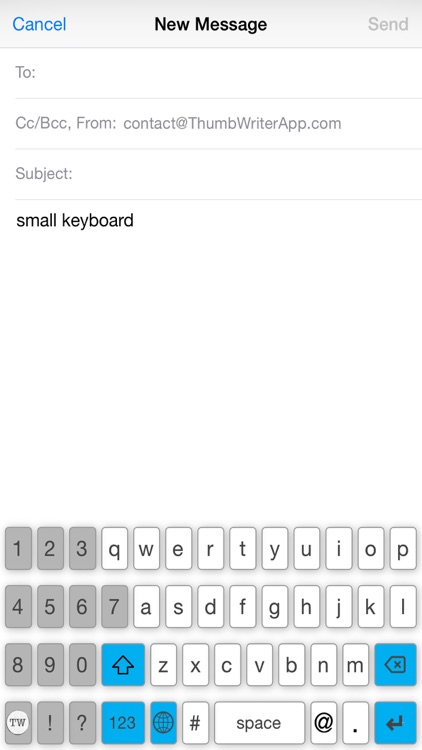 ThumbWriter One Handed Keyboard screenshot-3