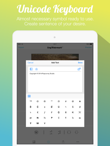Easy Watermark for Photo Free - Insert text watermark on photos iPad Edition screenshot 2