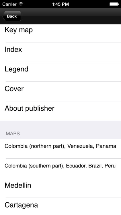 Colombia, Ecuador. Tourist map.