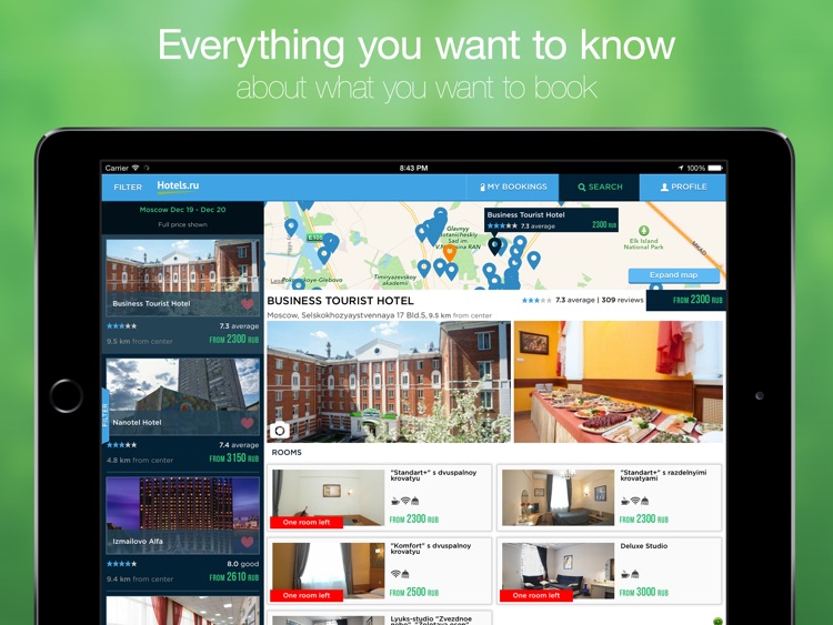 Hotels.ru for iPad - Book hotels around the world without prepayment or fees!