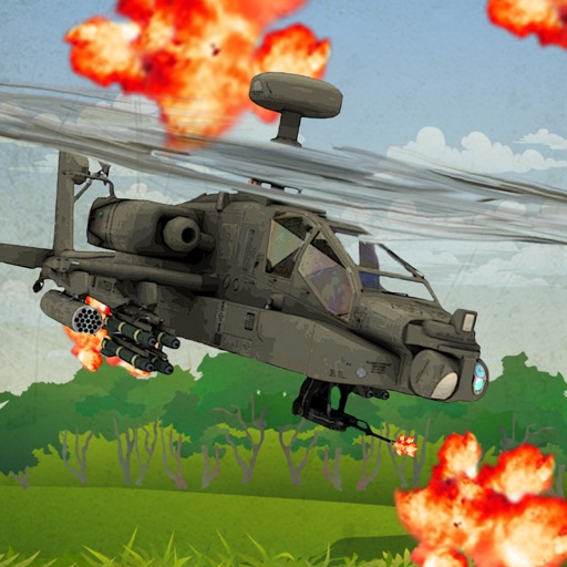 Chopper Attack - Helicopter fighter pilot at air-strick war-zone Icon