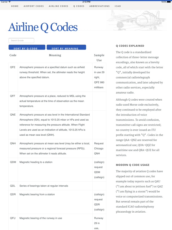 Airport Airline Codes Databaseのおすすめ画像1